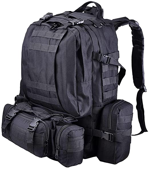BlackOP™ 50L 600D Tactical Military MOLLE Hiking Backpack Bag Army Nylon Rucksack Outdoor Camping