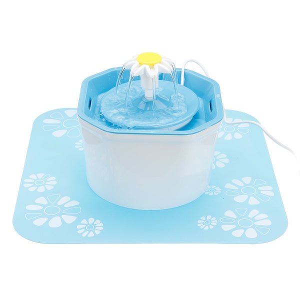 1.6L DC 5V Flower Pet Drinking Water Fountain Electric Bowl Cat Dog With Filter - iLuxurify